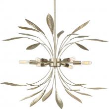 Progress P500415-176 - Mariposa Collection Six-Light Gilded Silver Hanging Pendant Light