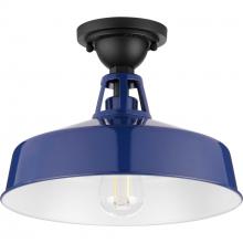 Progress P550070-091 - Cedar Springs Collection Navy One-Light Semi-Flush Mount