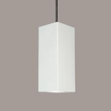 A-19 P1801-1LEDE26-A31-BCC - Timor Pendant: Satin White (E26 Base Dimmable LED (Bulb included)) (Black Cord & Canopy)