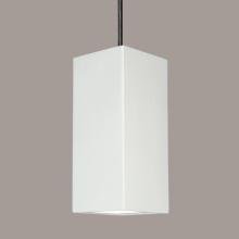 A-19 P1802-1LEDE26-A31-BCC - Gran Timor Pendant: Satin White (E26 Base Dimmable LED (Bulb included)) (Black Cord & Canopy)