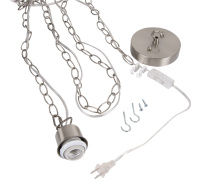 Craftmade SW1003-BNK - Swag Hardware Kit 15' Silver Cord w/Socket, Chain and Canopy in Brushed Polished Nickel