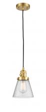 Innovations Lighting 201CSW-SG-G64 - Cone - 1 Light - 6 inch - Satin Gold - Cord hung - Mini Pendant