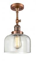 Innovations Lighting 201F-AC-G72 - Bell - 1 Light - 8 inch - Antique Copper - Adjustable Semi-Flush Mount