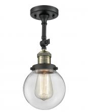 Innovations Lighting 201F-BAB-G202-6 - Beacon - 1 Light - 6 inch - Black Antique Brass - Adjustable Semi-Flush Mount