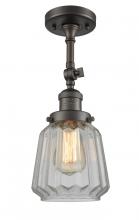 Innovations Lighting 201F-OB-G142-LED - Chatham - 1 Light - 7 inch - Oil Rubbed Bronze - Adjustable Semi-Flush Mount