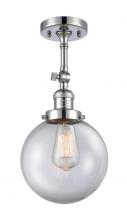 Innovations Lighting 201F-PC-G202-8-LED - Beacon - 1 Light - 8 inch - Polished Chrome - Adjustable Semi-Flush Mount