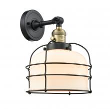 Innovations Lighting 203SW-BAB-G71-CE-LED - Bell Cage - 1 Light - 9 inch - Black Antique Brass - Adjustable Sconce