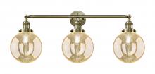 Innovations Lighting 205-AB-G208-8 - Beacon - 3 Light - 32 inch - Antique Brass - Bath Vanity Light