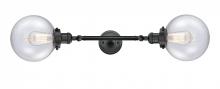 Innovations Lighting 208L-BK-G204-8-LED - Beacon - 2 Light - 8 inch - Matte Black - Adjustable Bath Vanity Light
