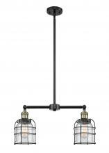 Innovations Lighting 209-BAB-G54-CE-LED - Bell Cage - 2 Light - 21 inch - Black Antique Brass - Stem Hung - Adjustable Island Light