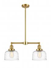 Innovations Lighting 209-SG-G713 - Bell - 2 Light - 21 inch - Satin Gold - Stem Hung - Adjustable Island Light