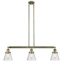 Innovations Lighting 213-AB-G64-LED - Cone - 3 Light - 39 inch - Antique Brass - Stem Hung - Adjustable Island Light