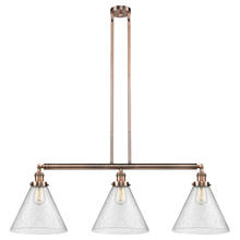 Innovations Lighting 213-AC-G44-L - Cone - 3 Light - 44 inch - Antique Copper - Stem Hung - Adjustable Island Light