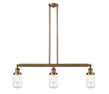 Innovations Lighting 213-BB-G312 - Dover - 3 Light - 37 inch - Brushed Brass - Stem Hung - Adjustable Island Light