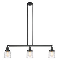 Innovations Lighting 213-BK-G513 - Bell - 3 Light - 38 inch - Matte Black - Stem Hung - Adjustable Island Light