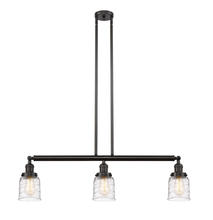 Innovations Lighting 213-OB-G513 - Bell - 3 Light - 38 inch - Oil Rubbed Bronze - Stem Hung - Adjustable Island Light