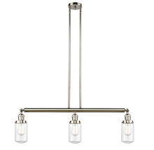 Innovations Lighting 213-PN-G312 - Dover - 3 Light - 37 inch - Polished Nickel - Stem Hung - Adjustable Island Light