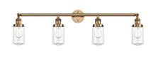 Innovations Lighting 215-BB-G312 - Dover - 4 Light - 43 inch - Brushed Brass - Adjustable Bath Vanity Light