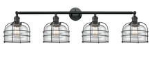 Innovations Lighting 215-BK-G72-CE - Bell Cage - 4 Light - 44 inch - Matte Black - Adjustable Bath Vanity Light