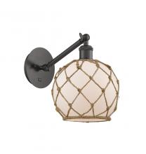 Innovations Lighting 317-1W-OB-G121-8RB - Farmhouse Rope - 1 Light - 8 inch - Oil Rubbed Bronze - Adjustable Sconce