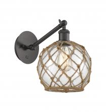 Innovations Lighting 317-1W-OB-G122-8RB - Farmhouse Rope - 1 Light - 8 inch - Oil Rubbed Bronze - Adjustable Sconce