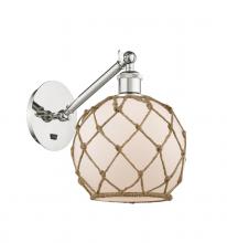 Innovations Lighting 317-1W-PN-G121-8RB - Farmhouse Rope - 1 Light - 8 inch - Polished Nickel - Adjustable Sconce