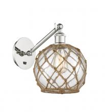 Innovations Lighting 317-1W-PN-G122-8RB - Farmhouse Rope - 1 Light - 8 inch - Polished Nickel - Adjustable Sconce