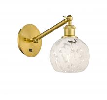 Innovations Lighting 317-1W-SG-G1216-6WM - White Mouchette - 1 Light - 6 inch - Satin Gold - Adjustable Sconce