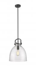 Innovations Lighting 410-1SM-BK-G412-12SDY - Newton Bell - 1 Light - 12 inch - Matte Black - Mini Pendant