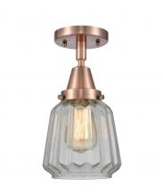 Innovations Lighting 447-1C-AC-G142 - Chatham - 1 Light - 7 inch - Antique Copper - Flush Mount