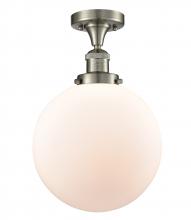 Innovations Lighting 517-1CH-SN-G201-10-LED - Beacon - 1 Light - 10 inch - Brushed Satin Nickel - Semi-Flush Mount