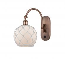 Innovations Lighting 518-1W-AC-G121-8RW - Farmhouse Rope - 1 Light - 8 inch - Antique Copper - Adjustable Swing Arm