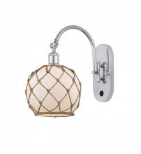 Innovations Lighting 518-1W-PC-G121-8RB - Farmhouse Rope - 1 Light - 8 inch - Polished Chrome - Adjustable Swing Arm