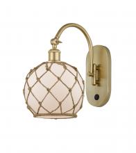 Innovations Lighting 518-1W-SG-G121-8RB - Farmhouse Rope - 1 Light - 8 inch - Satin Gold - Adjustable Swing Arm