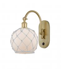 Innovations Lighting 518-1W-SG-G121-8RW - Farmhouse Rope - 1 Light - 8 inch - Satin Gold - Adjustable Swing Arm