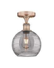 Innovations Lighting 616-1F-AC-G1213-8SM - Athens Deco Swirl - 1 Light - 8 inch - Antique Copper - Semi-Flush Mount
