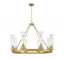 Innovations Lighting 617-8CR-BB-G617-11SDY - Boreas - 6 Light - 36 inch - Brushed Brass - Chandelier