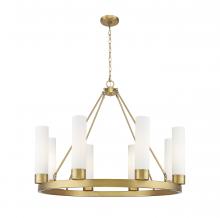 Innovations Lighting 617-8CR-BB-G617-11SWH - Boreas - 6 Light - 36 inch - Brushed Brass - Chandelier