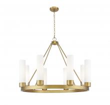 Innovations Lighting 617-8CR-BB-G617-11WH - Boreas - 6 Light - 36 inch - Brushed Brass - Chandelier