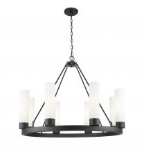 Innovations Lighting 617-8CR-BK-G617-11WH - Boreas - 6 Light - 36 inch - Matte Black - Chandelier