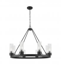 Innovations Lighting 617-8CR-BK-G617-8SCL - Boreas - 6 Light - 36 inch - Matte Black - Chandelier