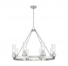 Innovations Lighting 617-8CR-SN-G617-8SCL - Boreas - 6 Light - 36 inch - Satin Nickel - Chandelier