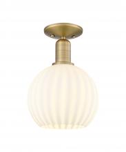 Innovations Lighting 716-1C-BB-G1217-8WV - White Venetian - 1 Light - 8 inch - Brushed Brass - Semi-Flush Mount
