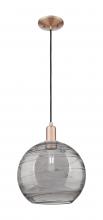 Innovations Lighting 716-1P-AC-G1213-12SM - Athens Deco Swirl - 1 Light - 12 inch - Antique Copper - Cord hung - Mini Pendant