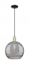 Innovations Lighting 716-1P-BAB-G1213-12SM - Athens Deco Swirl - 1 Light - 12 inch - Black Antique Brass - Cord hung - Mini Pendant