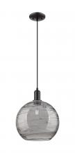 Innovations Lighting 716-1P-BK-G1213-12SM - Athens Deco Swirl - 1 Light - 12 inch - Matte Black - Cord hung - Mini Pendant