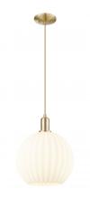 Innovations Lighting 716-1P-CB-G1217-12WV - White Venetian - 1 Light - 12 inch - Champagne Bronze - Cord hung - Mini Pendant