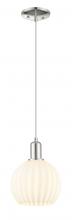 Innovations Lighting 716-1P-PN-G1217-8WV - White Venetian - 1 Light - 8 inch - Polished Nickel - Cord hung - Mini Pendant