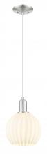 Innovations Lighting 716-1P-SN-G1217-8WV - White Venetian - 1 Light - 8 inch - Brushed Satin Nickel - Cord hung - Mini Pendant
