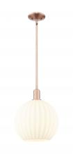 Innovations Lighting 716-1S-AC-G1217-12WV - White Venetian - 1 Light - 12 inch - Antique Copper - Stem hung - Mini Pendant